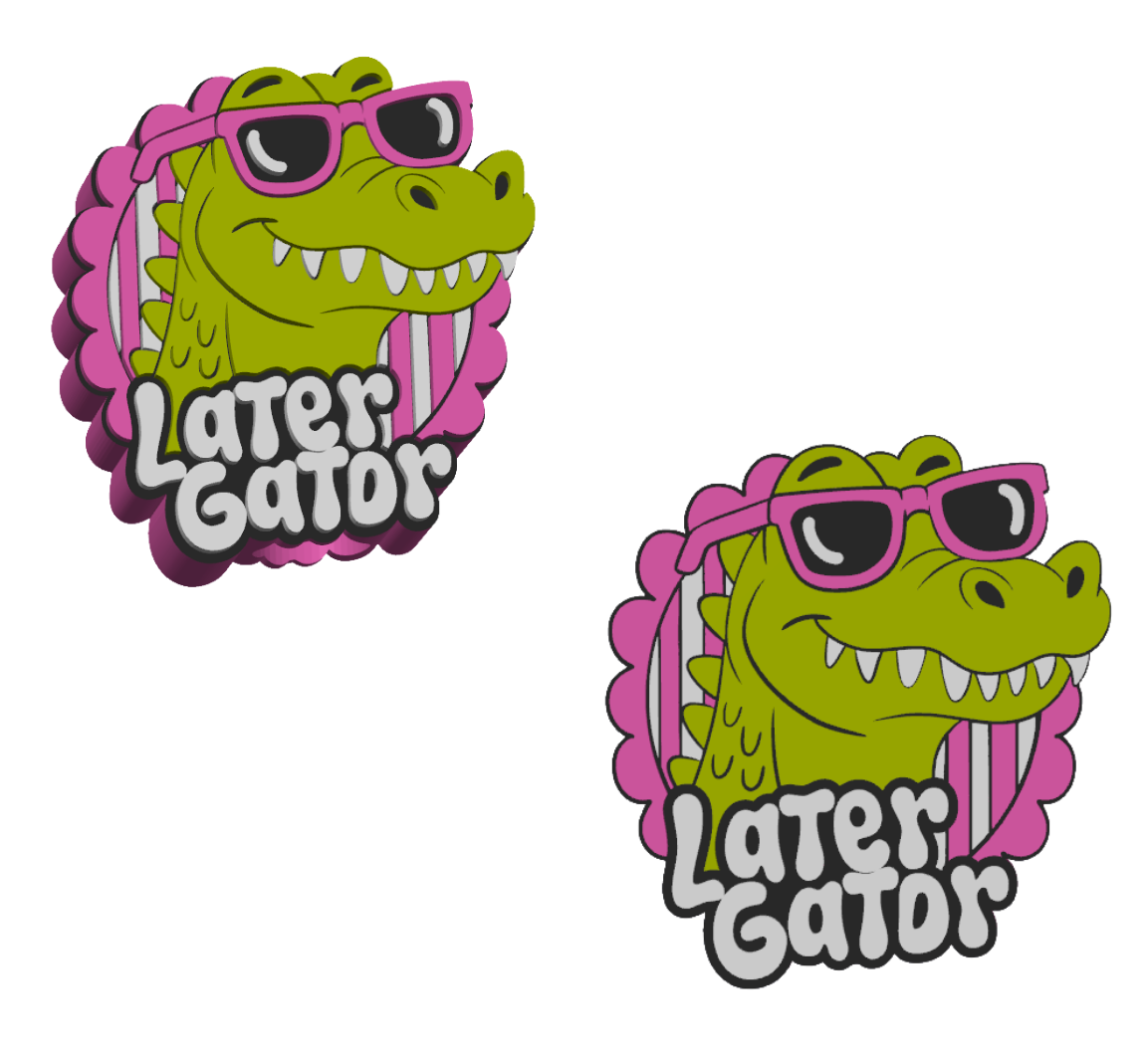 Later Gator - 3D Printed Straw Topper