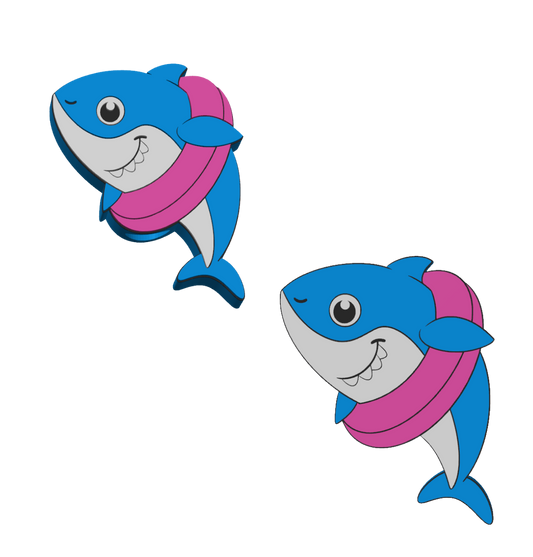 Shark In Floatie - 3D Printed Straw Topper