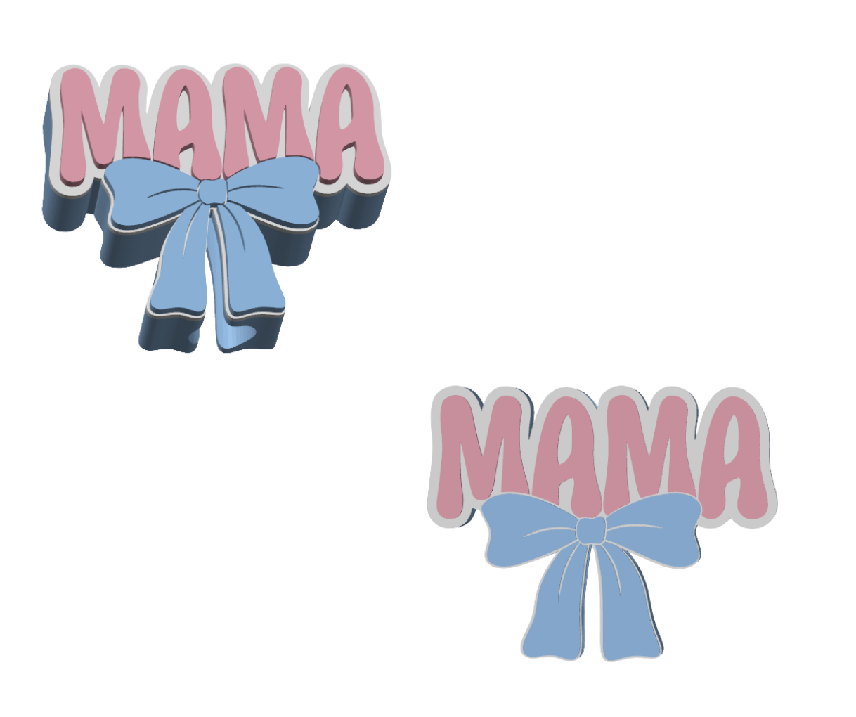 Mama Bow - 3D Printed Straw Topper