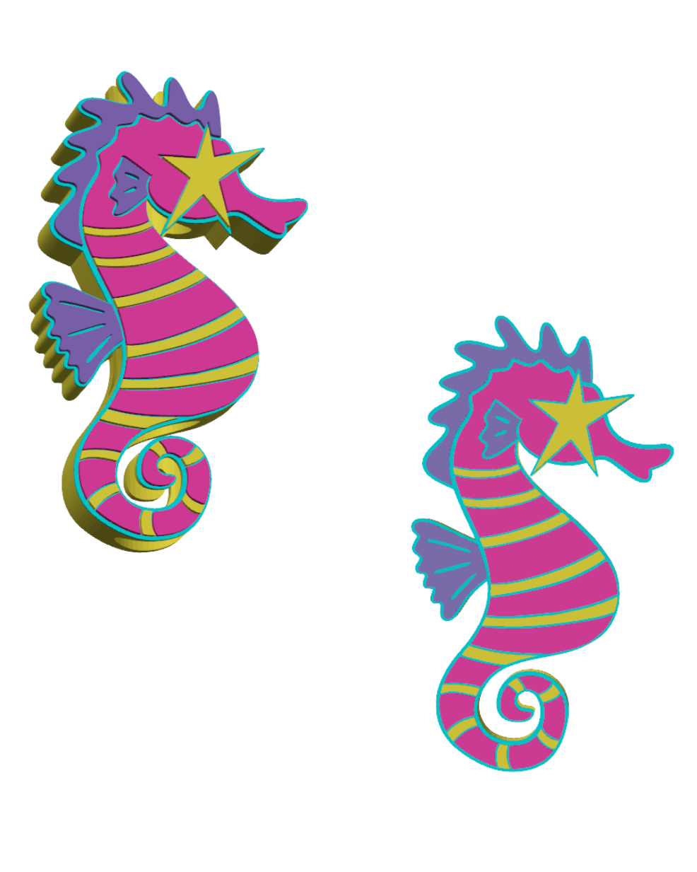 Seahorse - 3D Printed Straw Topper