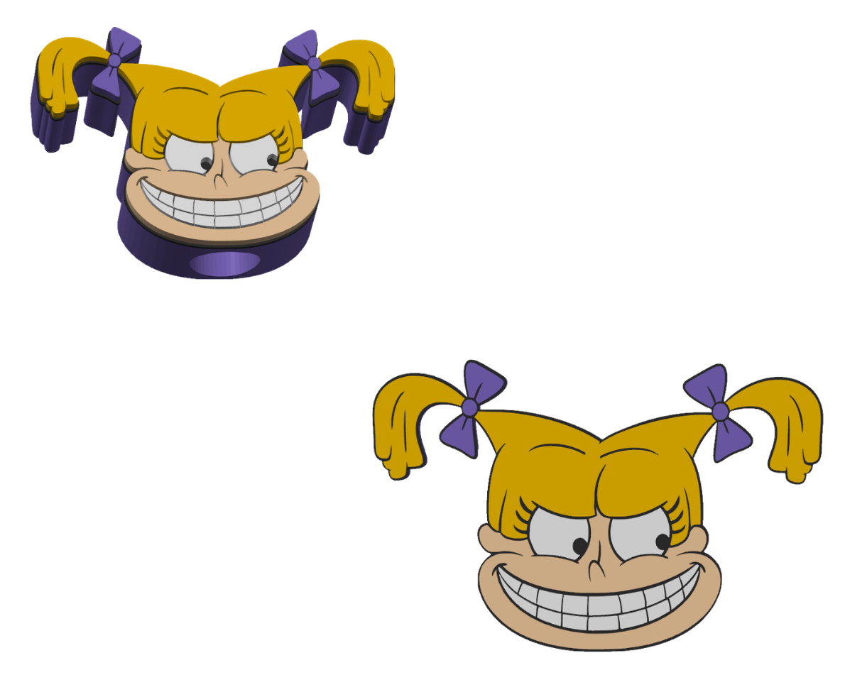Rugrat Girl - 3D Printed Straw Topper