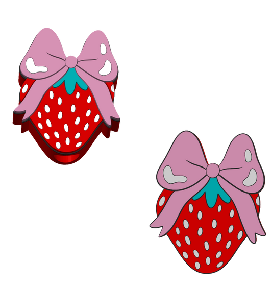 Strawberry Bow - 3D Printed Straw Topper