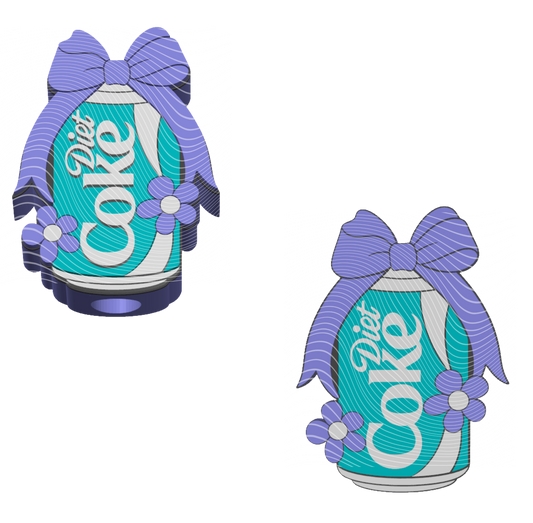 Light Blue Diet Coke - 3D Printed Straw Topper