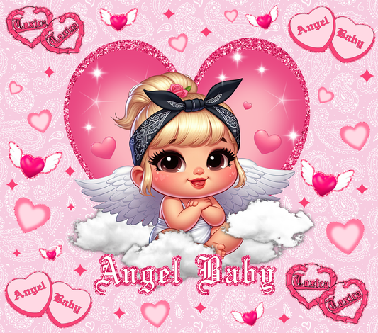 Pink Tone Chicano Angel Baby - 20 Oz Straight Sublimation Transfer