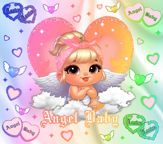 Pastel Tone Chicano Baby Girl Angel Baby - 20 Oz Straight Sublimation Transfer