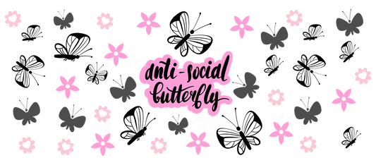 Anti - Social Butterfly - 16 oz Libby Vinyl Wrap