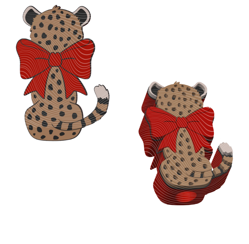 Cheetah Red Bow - 3D Printed Straw Topper
