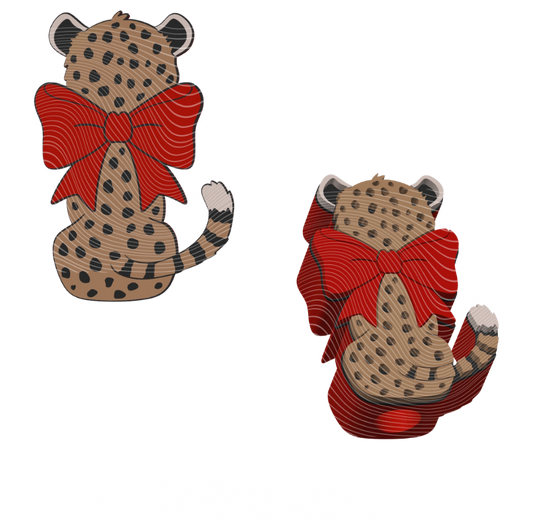 Cheetah Red Bow - 3D Printed Straw Topper