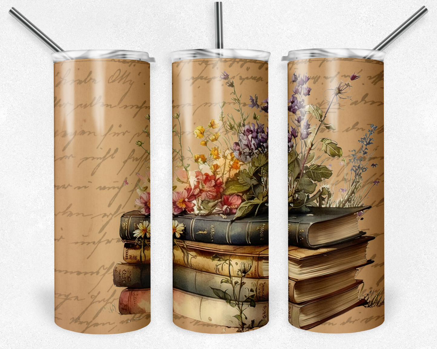 Floral Books - Sublimation 20 oz tumbler