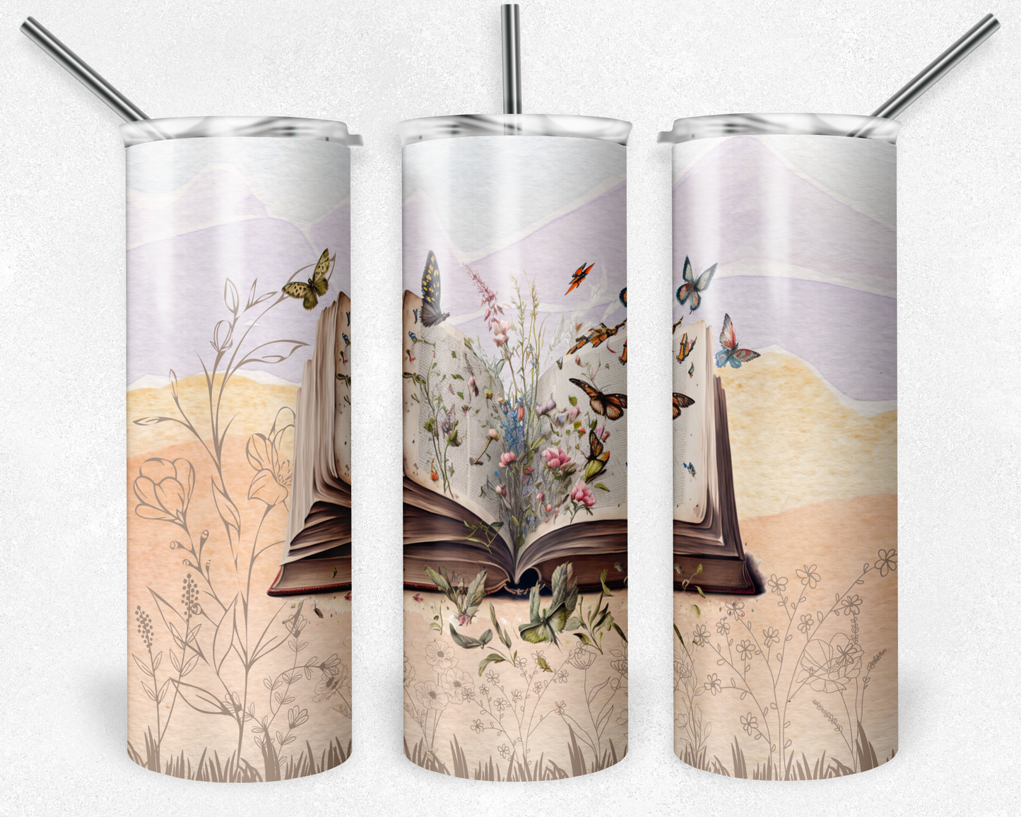 Butterfly and Books - Sublimation 20 oz tumbler