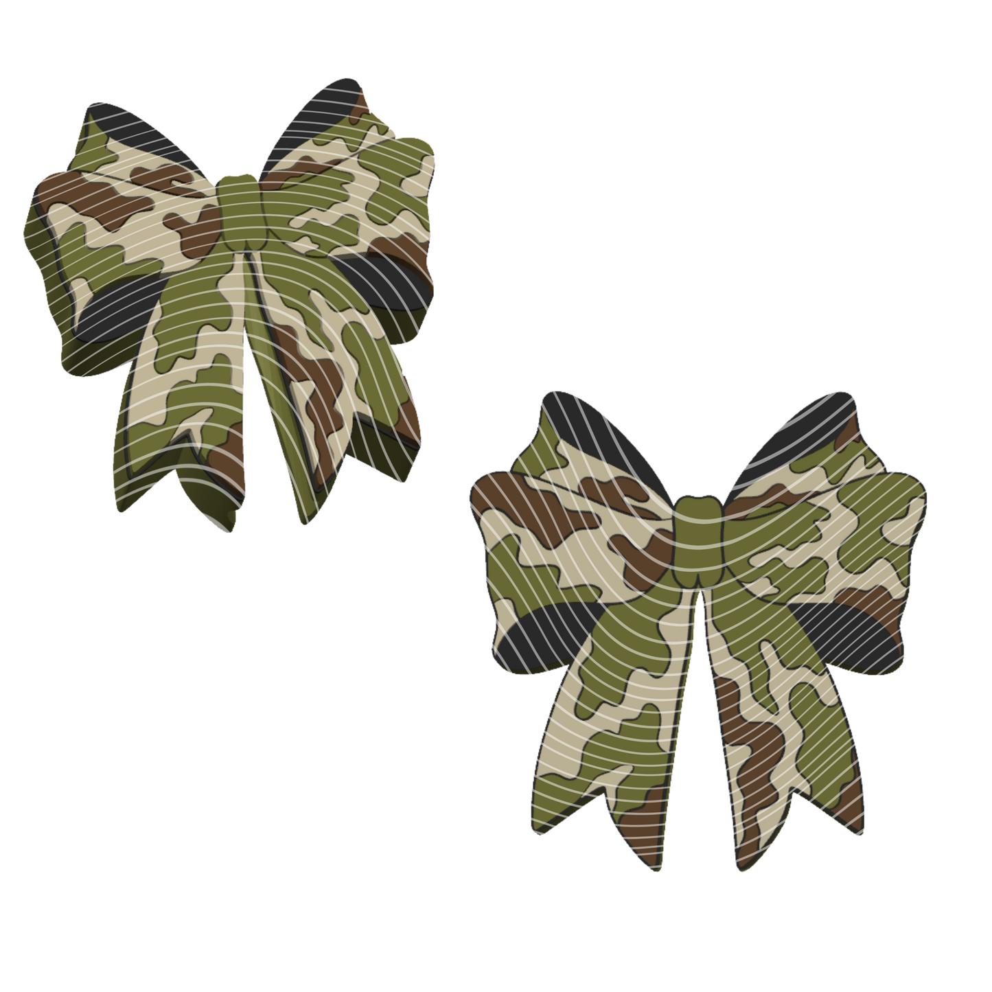Camo Bow - 3D Printed Straw Topper