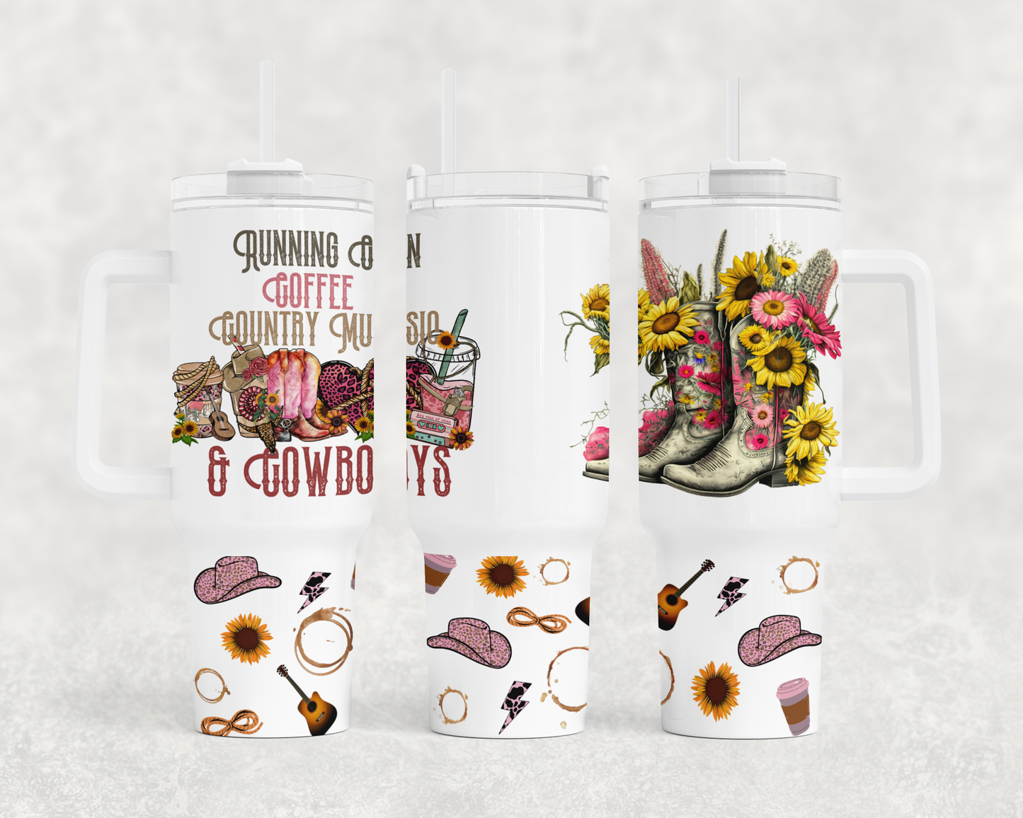 Running on Coffee And Country Music - Sublimation 40 oz tumbler