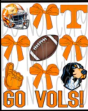 Football Coquette Go Vols Tennessee - 16 oz / 20 oz Libby UV DTF Decal