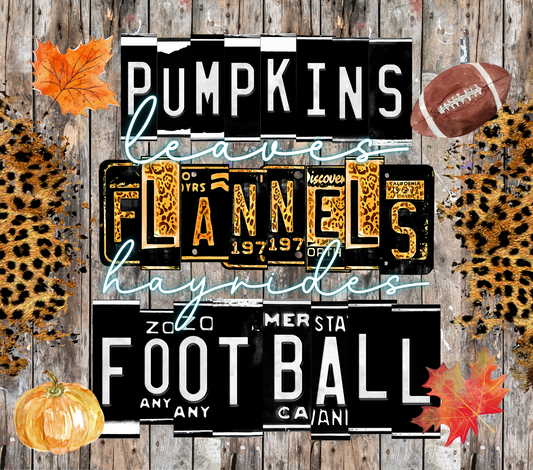 Halloween Pumpkins Flannels Football - 20 Oz Sublimation Transfer
