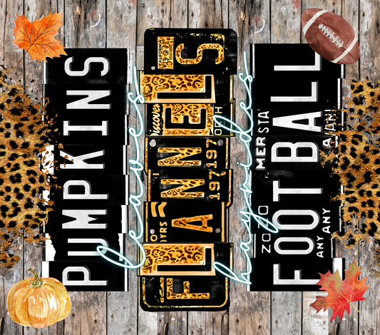 Fall Pumpkins Flannels And Footballs - 20 Oz Sublimation Transfer