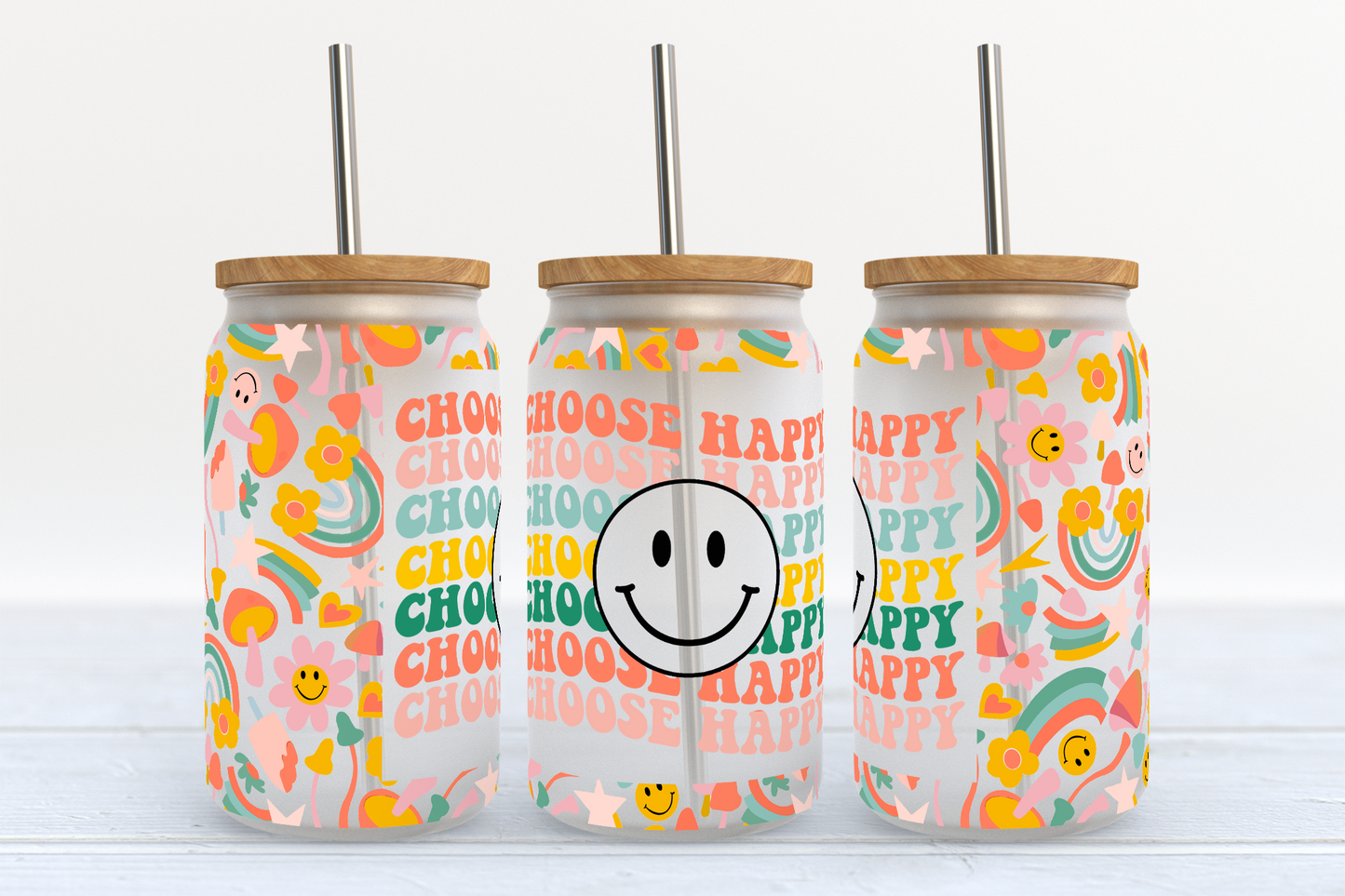 Choose Happy - 16 OZ Libby Glass Cup