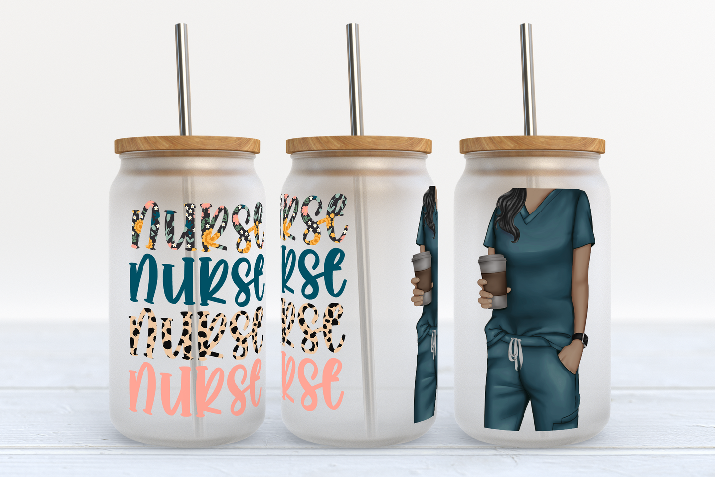 Nurse Nurse Nurse - 16 OZ Sublimation Libby Glass Cup