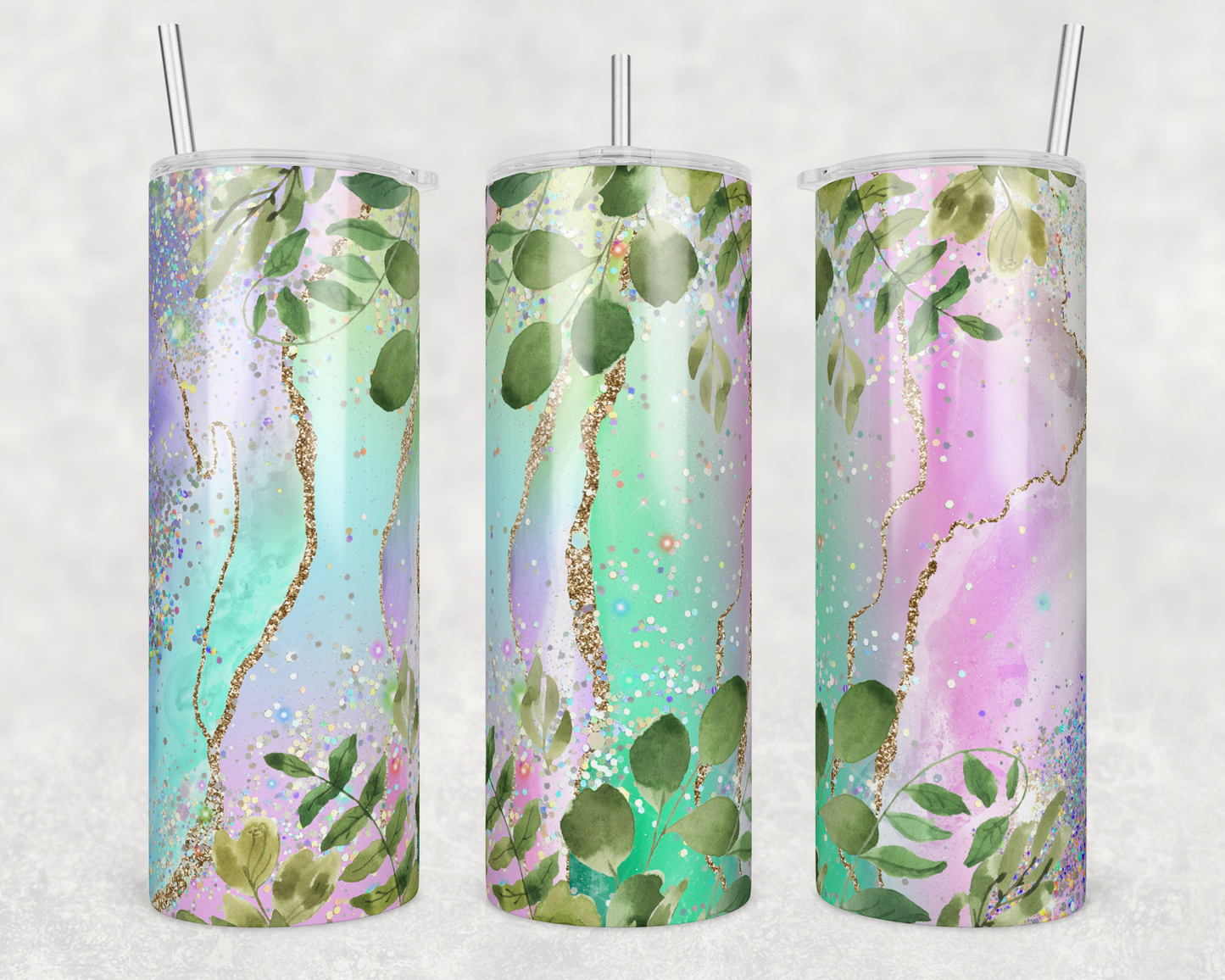 Holo Leaves - Sublimation 20 oz tumbler