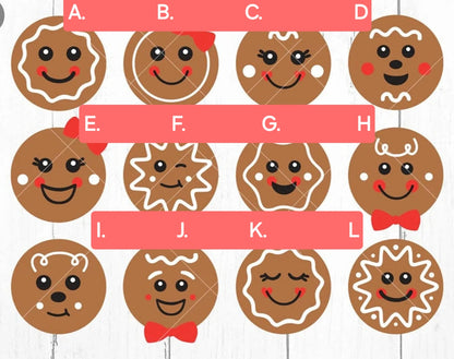 Gingerbread Christmas Ornament Bundle 2.8 Inch - Ornament UVDTF Decal