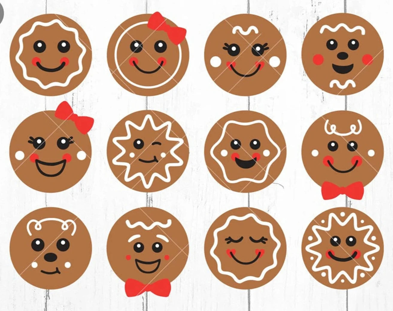 Gingerbread Christmas Ornament Bundle 2.8 Inch - Ornament UVDTF Decal