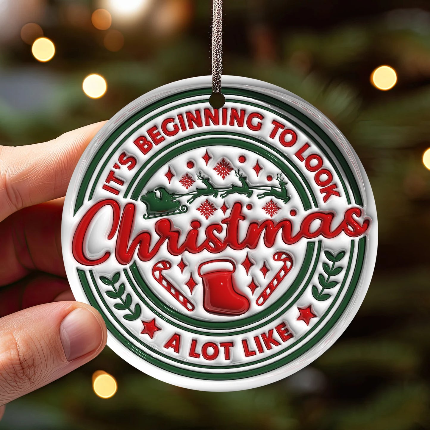 Inflated Christmas Ornament Bundle 2.8 Inch - Ornament UVDTF Decal