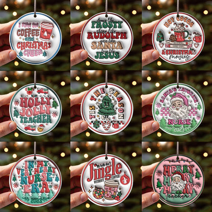 Inflated Christmas Ornament Bundle 2.8 Inch - Ornament UVDTF Decal