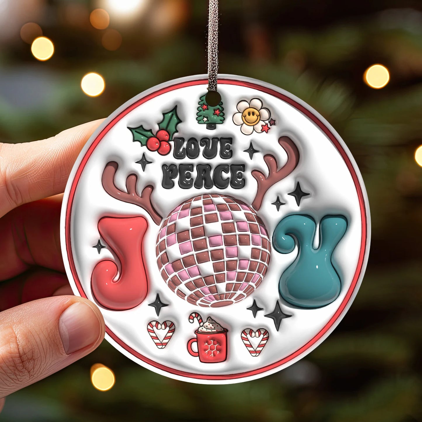 Inflated Christmas Ornament Bundle 2.8 Inch - Ornament UVDTF Decal