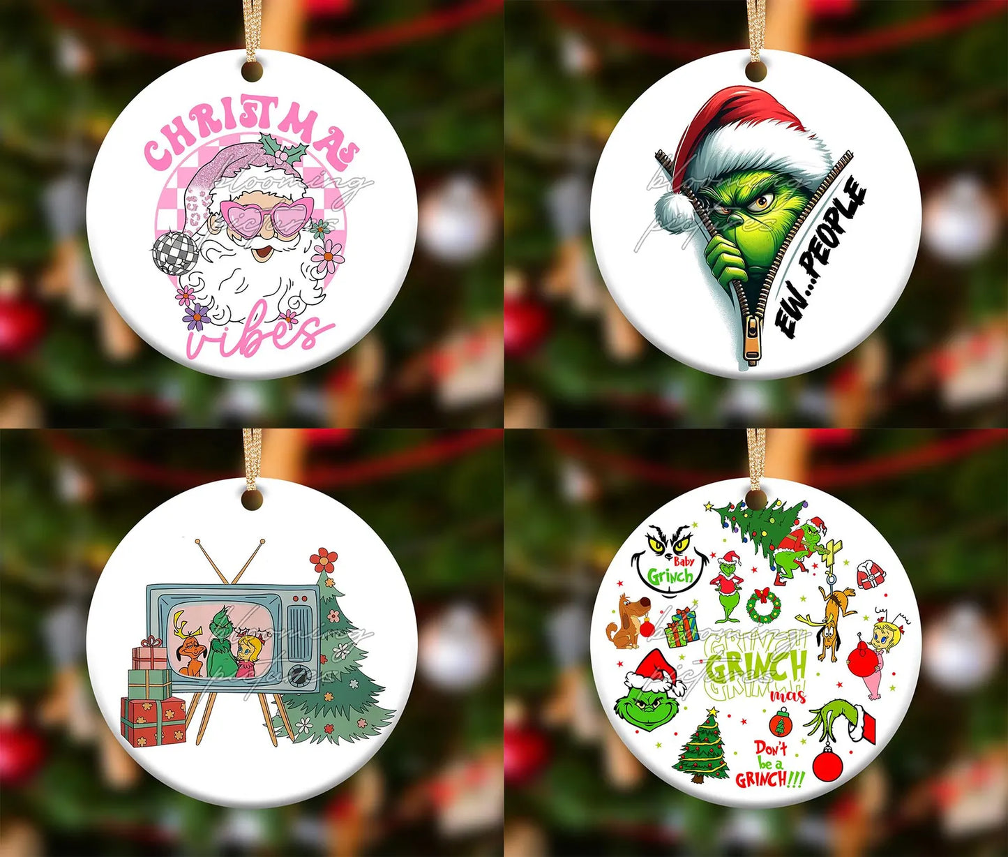 Character Movie Christmas Ornament Bundle  2.8 Inch - Ornament UVDTF Decal