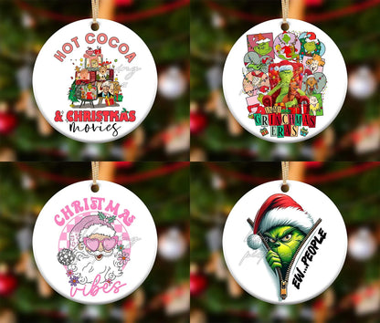 Character Movie Christmas Ornament Bundle  2.8 Inch - Ornament UVDTF Decal