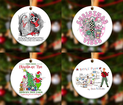 Character Movie Christmas Ornament Bundle  2.8 Inch - Ornament UVDTF Decal