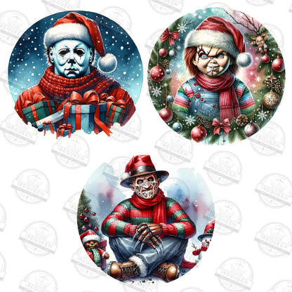 Horror Christmas Ornament 2.8 Inch - Ornament UVDTF Decal