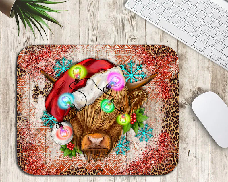 Christmas Heifer Cow - Mouse Pad Sublimation Transfer