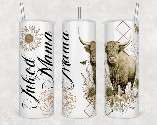 Inked Mama Highland Cow - Sublimation 20 oz tumbler