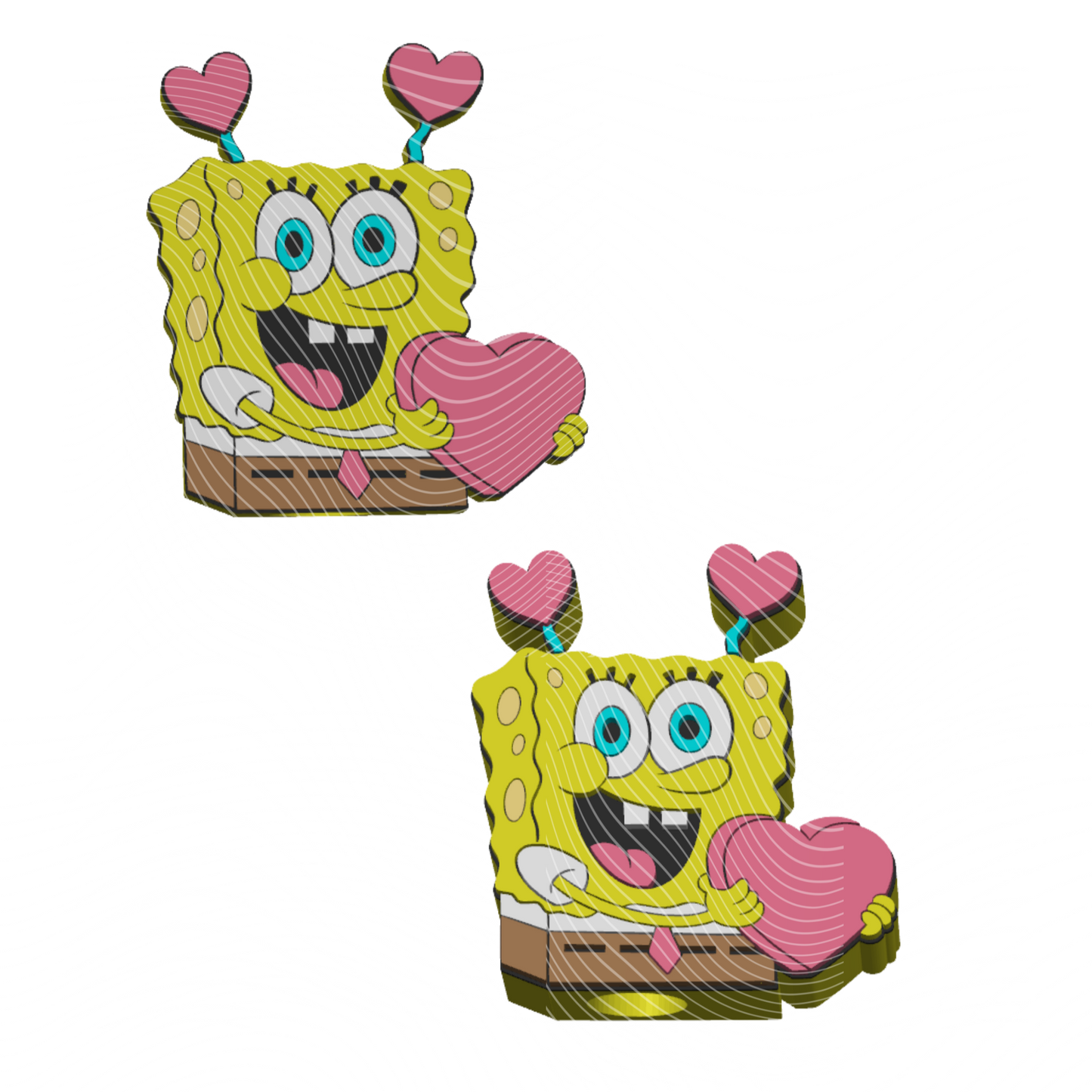 Sponge Heart - 3D Printed Straw Topper