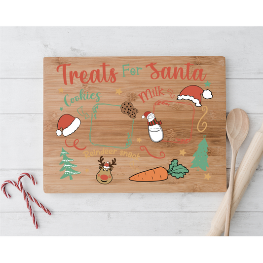 UV DTF Santa Trays Decal Multiple Sizes Treat's For Santa Version