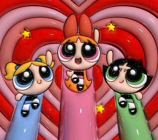 Inflated Puff Girls - 3D Inflated 20 Oz Sublimation Transfer