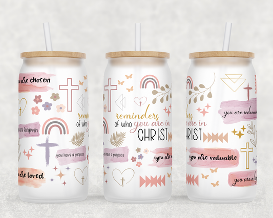 Daily Reminders In Faith - 16 OZ Sublimation Libby Glass Cup