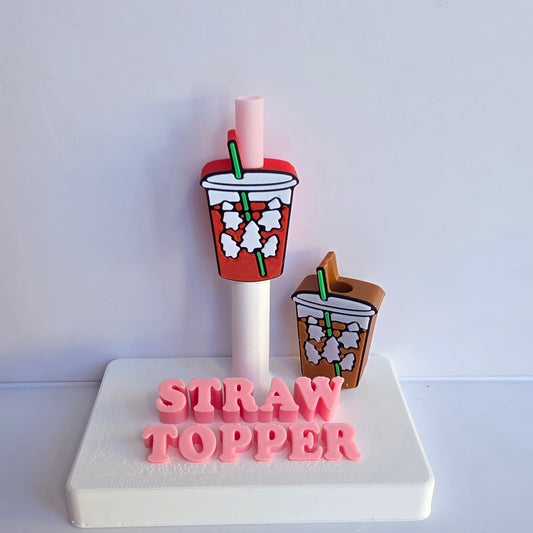 Christmas Red Frappe 3D Printed Straw Topper