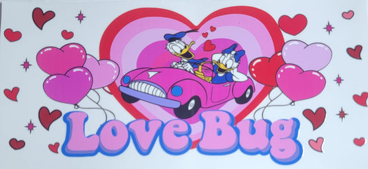 Valentines Love Bug Ducks - 16 oz Libby UV DTF Wrap RTS