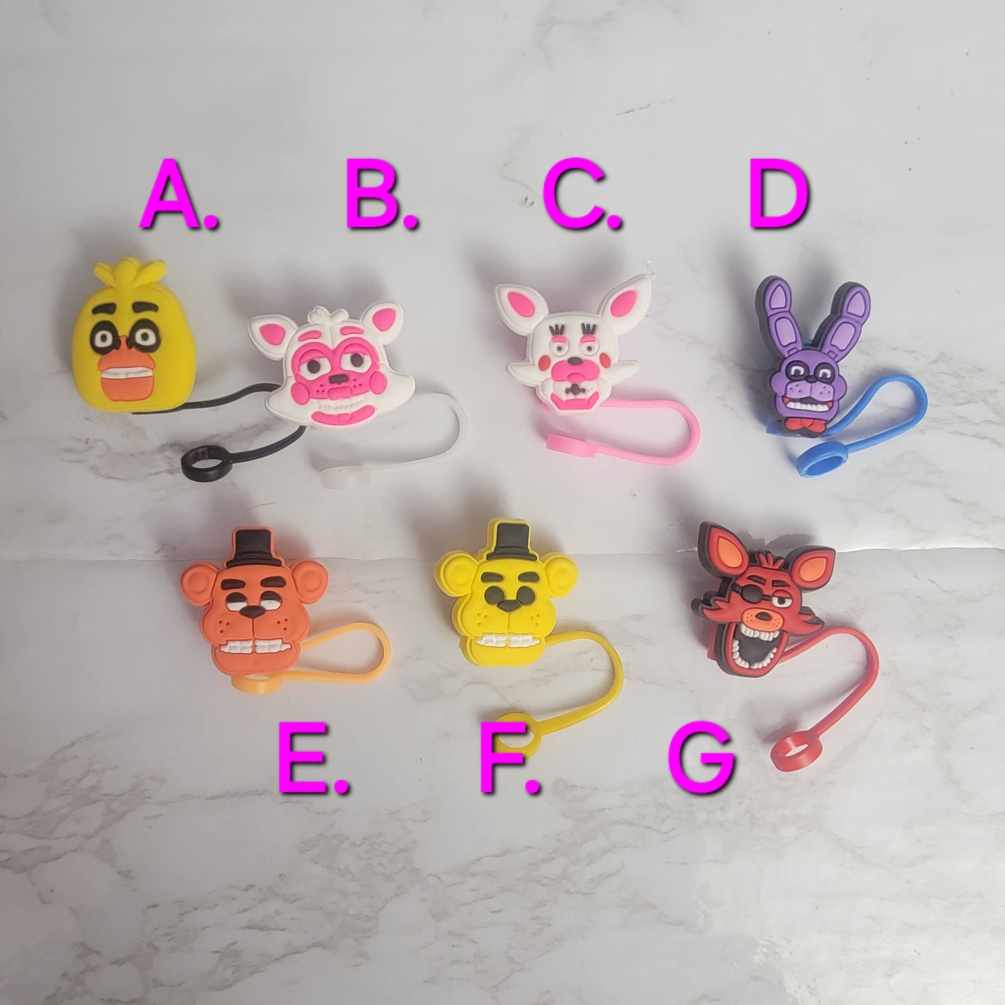 Five Night At Friday's - Silicone Straw Toppers 8 mm