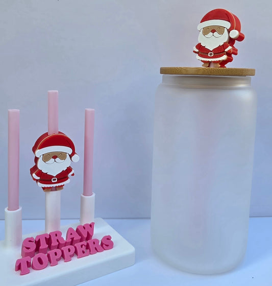 Christmas Santa 3D Printed Straw Topper