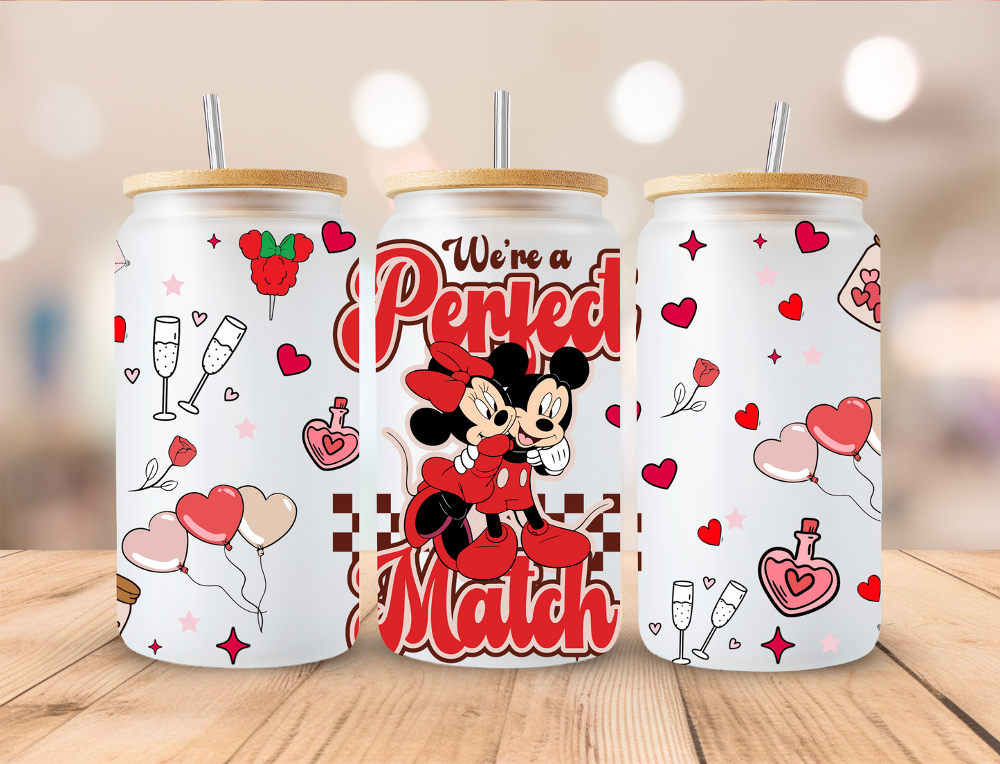 Valentines Mouse Perfect Match - 16oz/20oz Libby UV DTF Wrap