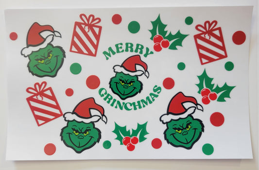 Christmas Mean Green - 24 oz cold cup Wrap RTS