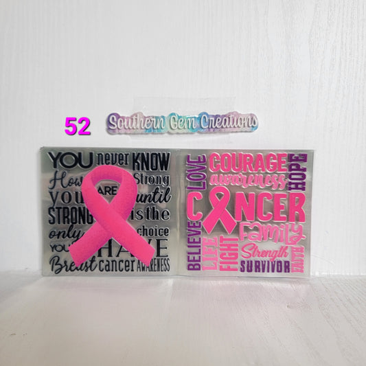 Pink Breast Cancer Awareness - 16 oz Libby UV DTF Wrap RTS