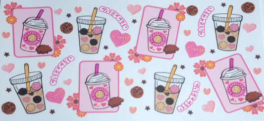 Valentines Cafecito Beverage Cards - 16 oz Libby UV DTF Wrap RTS