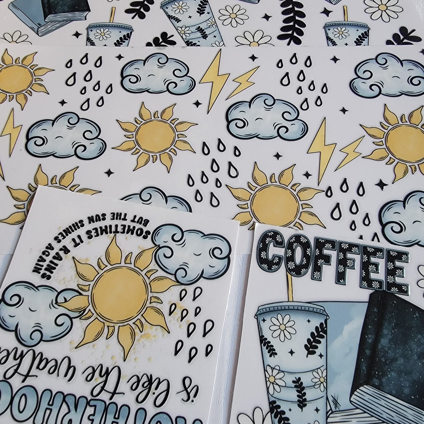 Daisy Sunshine and Rain Coffee And Books Bundle - Libby UV DTF Wrap Bundle