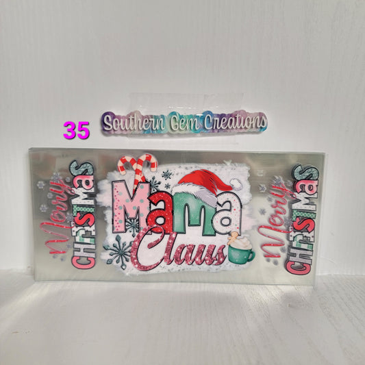 Christmas Mama Claus - 16 oz Libby UV DTF RTS
