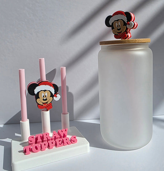 Christmas Mouse 3D Printed Straw Topper