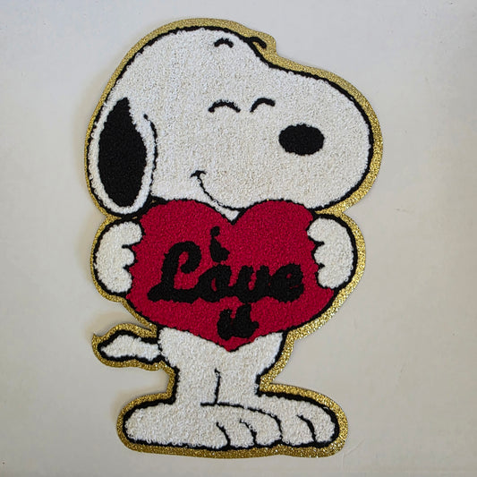 I Love You White Dog - Chenile Patch