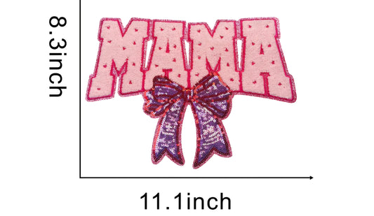 Mama Sequin BowChenile Patch